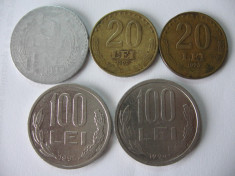 Romania (10): 5 Lei 1978, 20 Lei 1992, 1993, 100 Lei 1993, 1994 foto