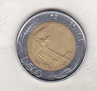 bnk mnd Italia 500 lire 1983 bimetal