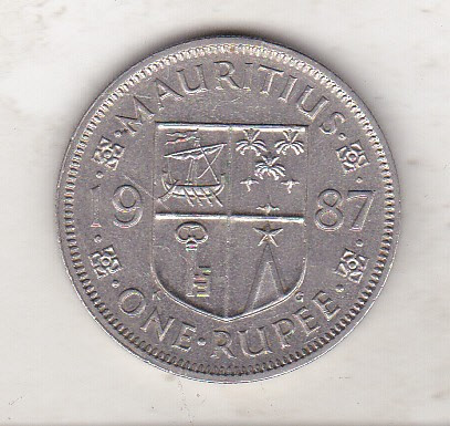 bnk mnd Mauritius 1 rupie 1987