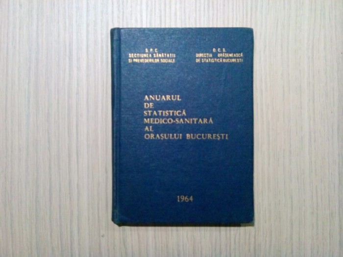 ANUARUL DE STATISTICA MEDICO-SANITARA AL ORASULUI BUCURESTI - 1964, 139 p.