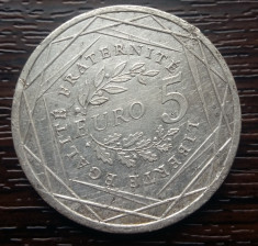 (A330) MONEDA DIN ARGINT FRANTA - 5 EURO 2008, SEMANATOAREA foto