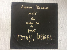 Adrian Paunescu recita din cartea sa de poezii Totusi Iubirea disc vinyl lp folk foto