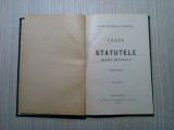 LEGEA si STATUTELE BANCEI NATIONALA A ROMANIEI - Anton Carp - 1913, Alta editura