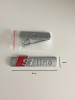 Emblema S-Line Audi Grila Radiator, Gri Mat, Metal, 90mm x 19mm, Prindere Suruburi