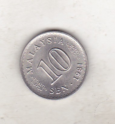 bnk mnd Malaezia Malaysia 10 sen 1981