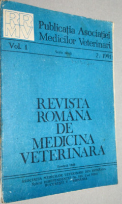 REVISTA ROMANA DE MEDICINA VETERINARA VOL. 1 / 2 1991 foto