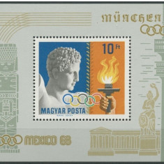 Ungaria, JO Mexic, medalii, seria si colita, 1969, MNH