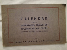 Calendar determinarea zilelor de fecunditate ale femeii, 1942, educa?ie sexuala foto