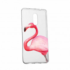 Husa Silicon, Transparent, Slim, Flamingo, Xiaomi Note 4 foto