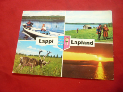 Ilustrata circulata - Laponia- Finlanda 1974 foto