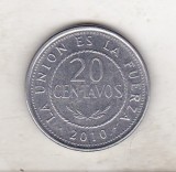 Bnk mnd Bolivia 20 centavos 2010, America Centrala si de Sud