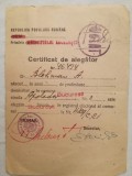 Certificat alegător, RPR, anii 50, București, comunism