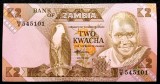 ZAMBIA 2 KWACHA 1980 - 1988 UNC necirculata **