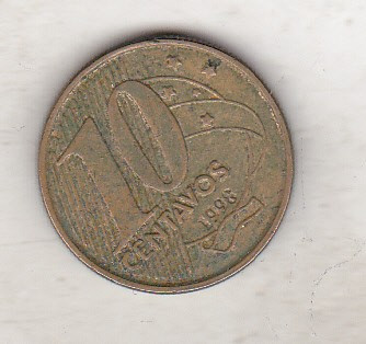 bnk mnd Brazilia 10 centavos 1998 unc , personalitati