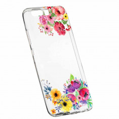 Husa Silicon, Transparent, Slim, Flower, Xiaomi Mi6 foto