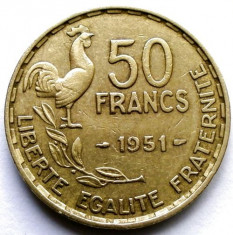 MOKAZIE , FRANTA , 50 FRANCS 1951 , URIASA 27mm. foto