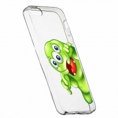 Husa Silicon, Transparent, Slim, Green Monster, Xiaomi Mi5S foto