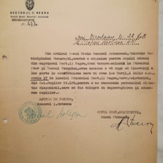 Adresa Scoala Fete Bucuresti, prin ordin general Maria Antonescu, 1943, WW II