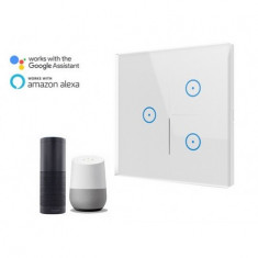 Intrerupator Touch Screen Triplu WIFI Direct - Google Home si Amazon Alexa foto