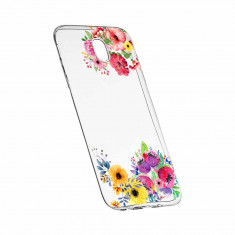 Husa Silicon, Transparent, Slim, Flower, Xiaomi Mi4 foto