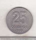 Bnk mnd Argentina 25 centavos 1993 vf, America Centrala si de Sud