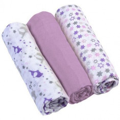 Scutece textile pentru bebelusi 3 buc - BabyOno - Mov foto