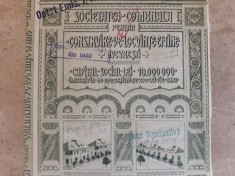 ACTIUNI - SOC. COMUNALA PTR. CONSTR. DE LOCUINTE IEFTINE BUC - 1000 LEI - 1921