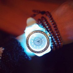 NOU Ceas unisex alb dama barbat cu LED lumina multicolora GENEVA curea silicon foto