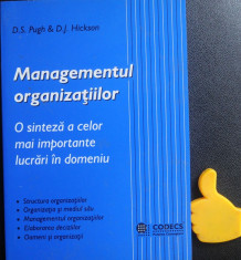 Managementul organizatiilor D S Pugh D J Hickson foto