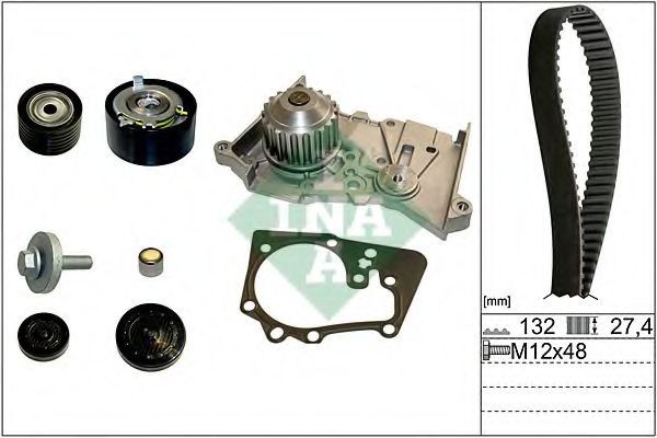 Set pompa apa + curea dintata RENAULT MEGANE II (BM0/1, CM0/1) (2002 - 2011) INA 530 0639 30 foto mare Set pompa apa + curea dintata RENAULT MEGANE II (BM0/1, CM0/1) (2002 - 2011) INA 530 0639 30 foto mare