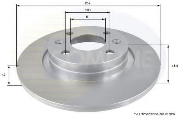 Disc frana RENAULT TWINGO II (CN0) (2007 - 2014) COMLINE ADC2709 Disc frana RENAULT TWINGO II (CN0) (2007 - 2014) COMLINE ADC2709