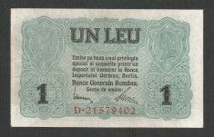 ROMANIA BGR 1 LEU 1917 [1] P-M3b ( serie 8 cifre ) XF++/ a UNC foto
