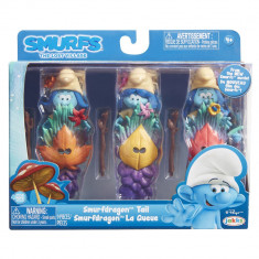 Strumfii - Set 3 figurine cu masca si toiag Smurfdragon Tail foto