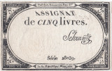 1793 (31 X), 5 livres (A-76.95) - Franța! 1793 A Doua Emisie