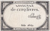 1793 (31 X), 5 livres (A-76.95) - Franța! 1793 A Doua Emisie