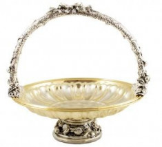 Gold Silver Fruit Bowl by Chinelli made in Italy foto