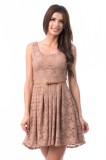 W702-15 Rochie scurta din dantela si decolteu rotund