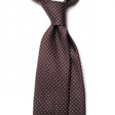 Cravata Handmade Seven Fold din Matase Naturala cu Model Pin Dot foto