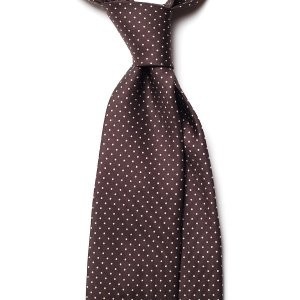 Cravata Handmade Seven Fold din Matase Naturala cu Model Pin Dot foto mare Cravata Handmade Seven Fold din Matase Naturala cu Model Pin Dot foto mare