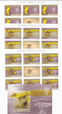 CENTENAR ZBOR TRAIAN VUIA,MINISHEET + COLITA,2006,Lp.1712a +1713 MNH,ROMANIA. foto