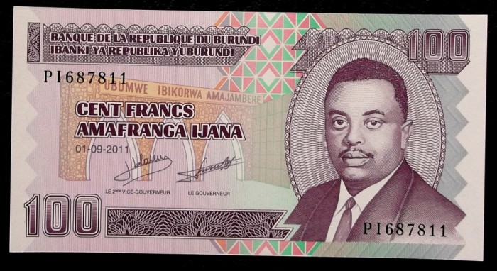 Burundi 100 francs 2011 UNC necirculata **