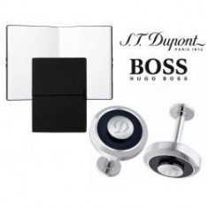 Set Butoni Jet on Black Silver S.T. Dupont si Note Pad Black Hugo Boss foto