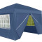 Cort Pavilion pentru Gradina, Curte sau Evenimente, Dimensiuni 3x3m cu 4 Pereti Laterali, Culoare Albastru