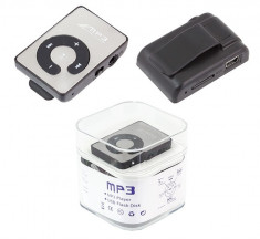 Mini MP3 Player cu MicroSD pana la 32GB, Mufa Jack, Mini USB, Iluminare LED si Baterie Reincarcabila foto