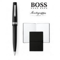 Set Ballpoint Armonia Nero Montegrappa si Note Pad Hugo Boss foto