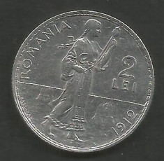 ROMANIA 2 LEI 1912 [1] Argint 835 / 1000 , XF++ , livrare in cartonas foto