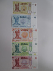 Lot 5 bancnote Republica Moldova 2015 UNC:1/5/10/20/50 Lei foto