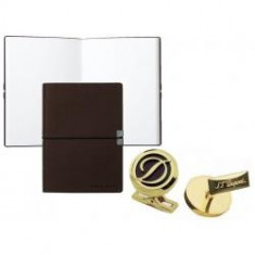 Set Butoni Gold S.T. Dupont si Note pad Burgundy Hugo Boss foto