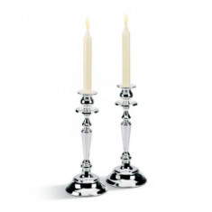 Silver Round Two Candlesticks by Chinelli made in Italy foto