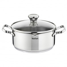 Cratita cu capac Tefal Duetto, A7054475, inox, inductie, 20 cm, Gri foto